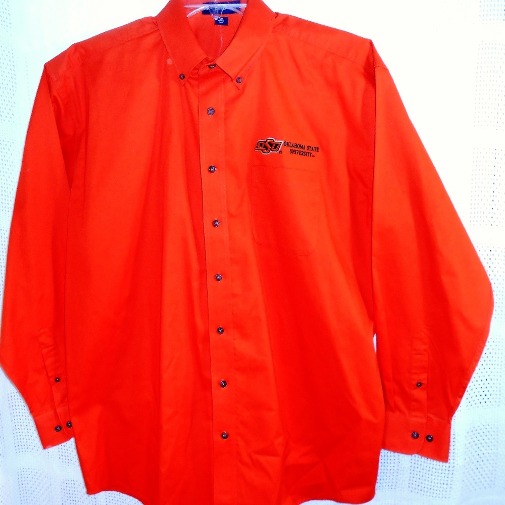 OSU Cowboy Long Sleeve Collegiate NWT Twill Shirt